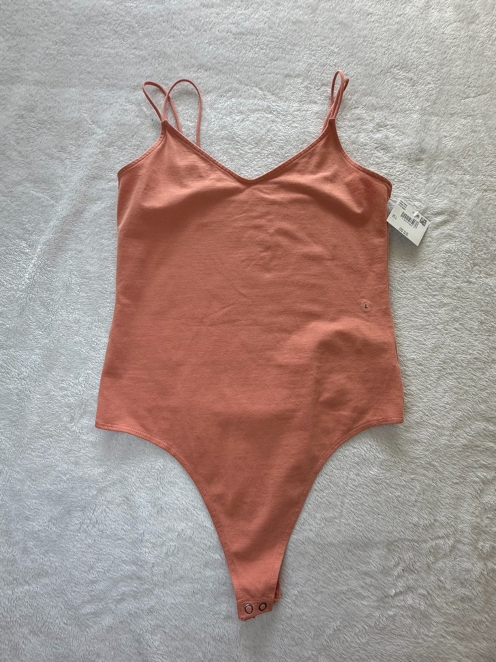 American Eagle Outfitters Coral Pink Smooth Spaghetti Strap Bodysuit Large